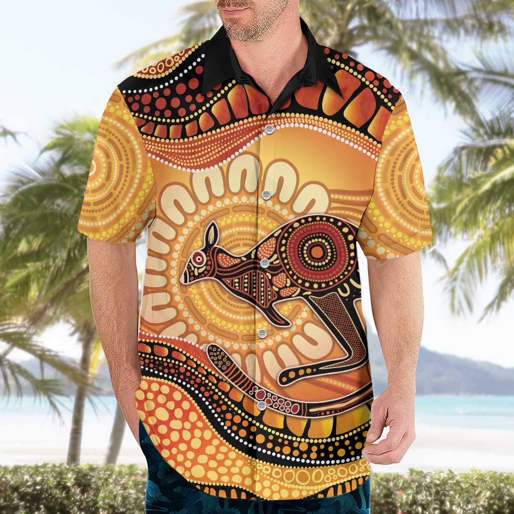 Indigenous Kangaroo Australia Hawaiian Shirt Australian Aboriginal Art Proud