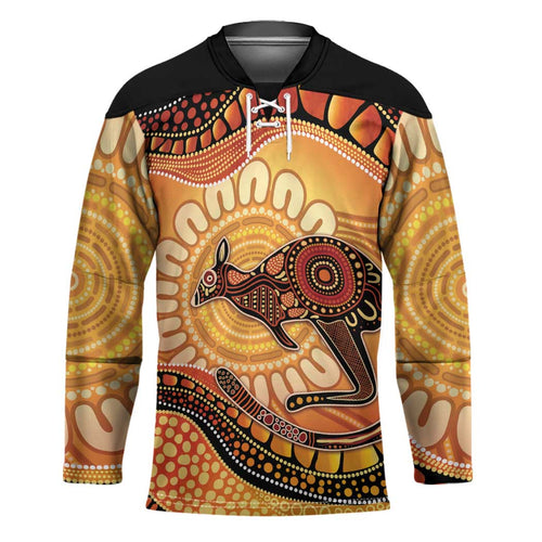 Indigenous Kangaroo Australia Hockey Jersey Australian Aboriginal Art Proud