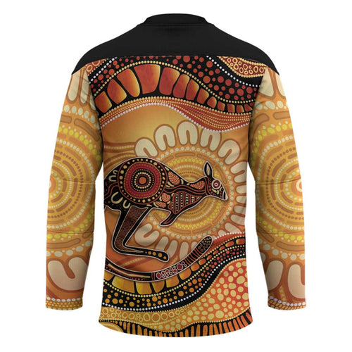 Indigenous Kangaroo Australia Hockey Jersey Australian Aboriginal Art Proud