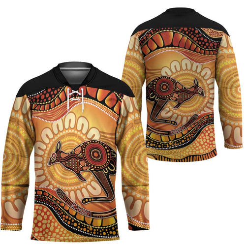 Indigenous Kangaroo Australia Hockey Jersey Australian Aboriginal Art Proud