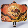 Indigenous Kangaroo Australia Hooded Blanket Australian Aboriginal Art Proud