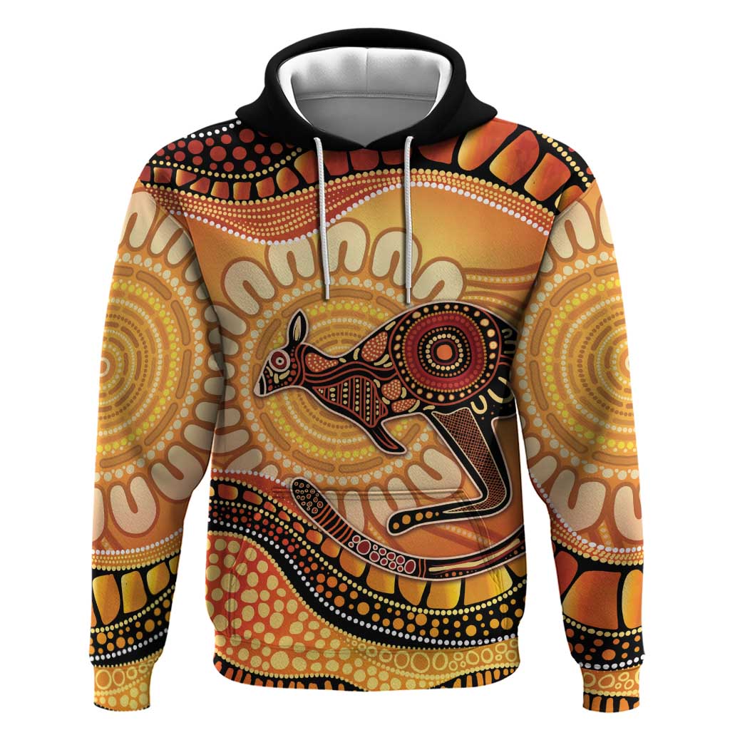 Indigenous Kangaroo Australia Hoodie Australian Aboriginal Art Proud