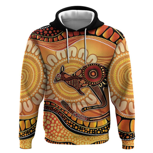 Indigenous Kangaroo Australia Hoodie Australian Aboriginal Art Proud