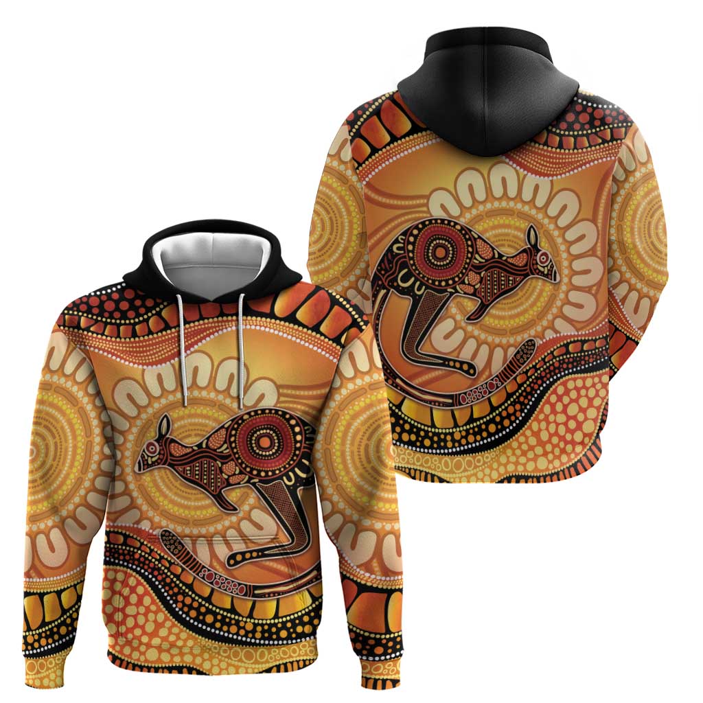 Indigenous Kangaroo Australia Hoodie Australian Aboriginal Art Proud
