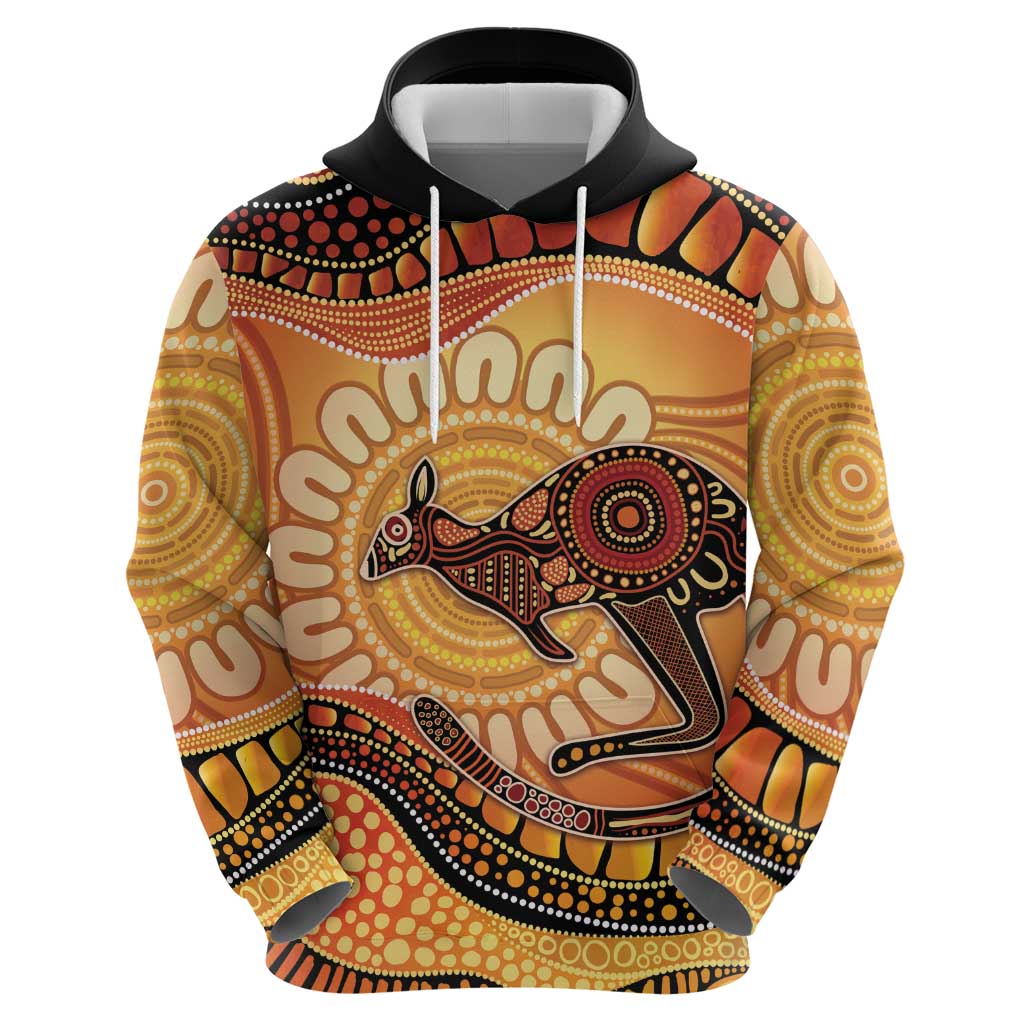 Indigenous Kangaroo Australia Hoodie Australian Aboriginal Art Proud