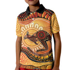 Indigenous Kangaroo Australia Kid Polo Shirt Australian Aboriginal Art Proud