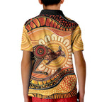 Indigenous Kangaroo Australia Kid Polo Shirt Australian Aboriginal Art Proud