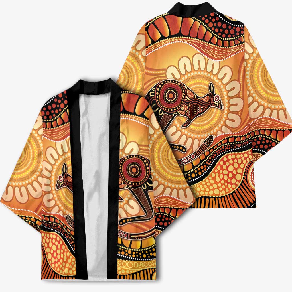 Indigenous Kangaroo Australia Kimono Australian Aboriginal Art Proud