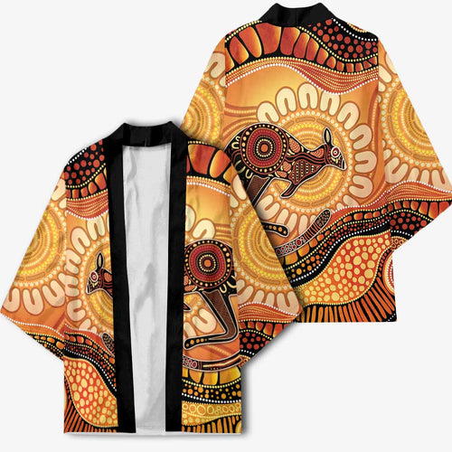Indigenous Kangaroo Australia Kimono Australian Aboriginal Art Proud