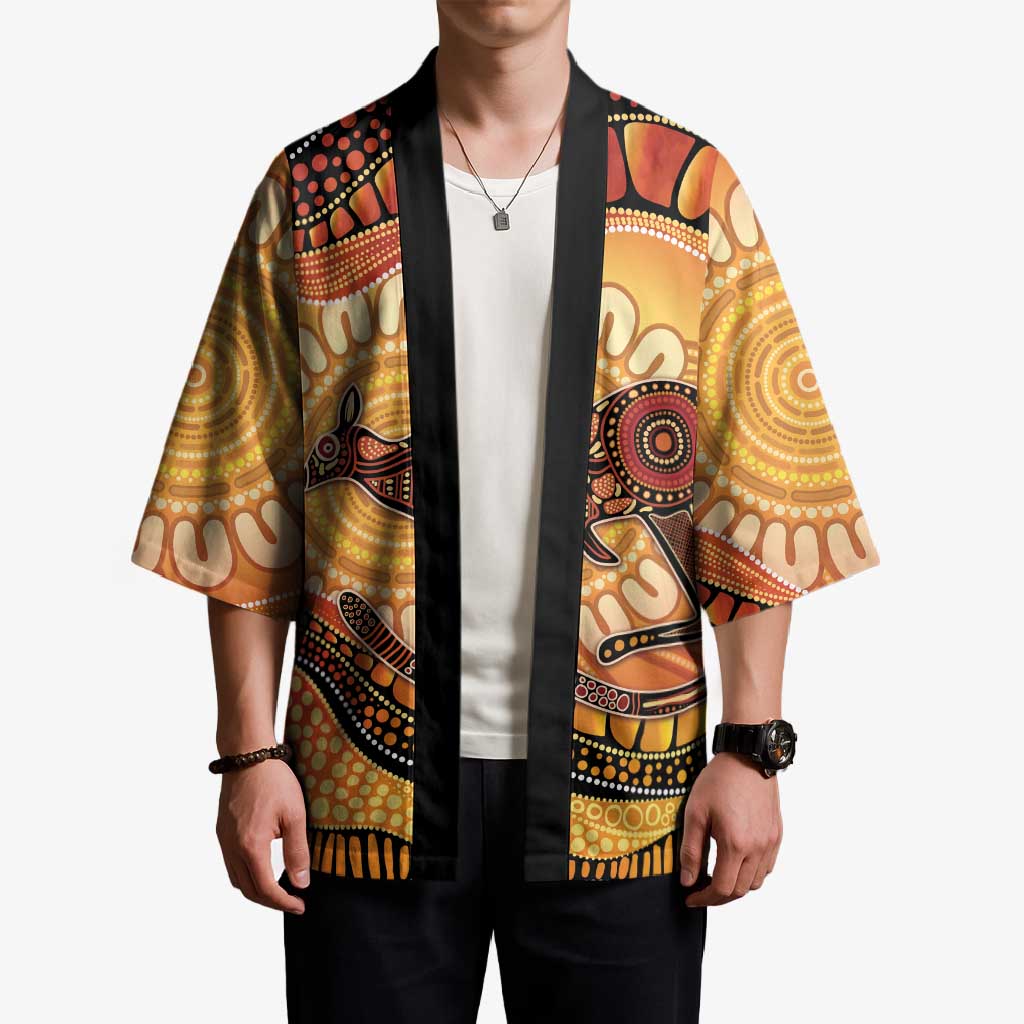 Indigenous Kangaroo Australia Kimono Australian Aboriginal Art Proud