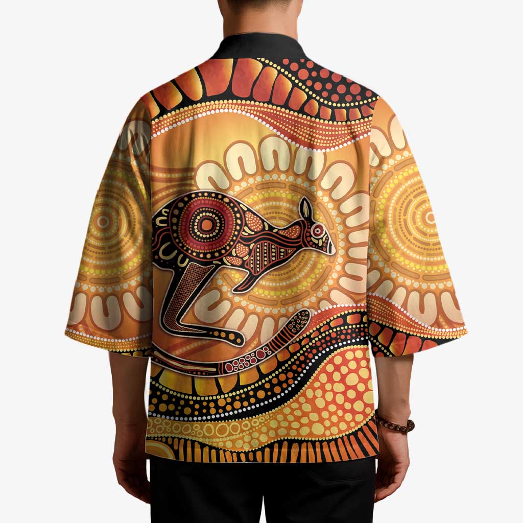 Indigenous Kangaroo Australia Kimono Australian Aboriginal Art Proud
