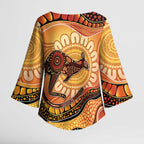Indigenous Kangaroo Australia Kimono Sleeve Blouse Australian Aboriginal Art Proud