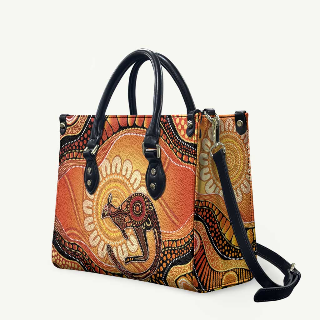 Indigenous Kangaroo Australia Leather Bag Australian Aboriginal Art Proud