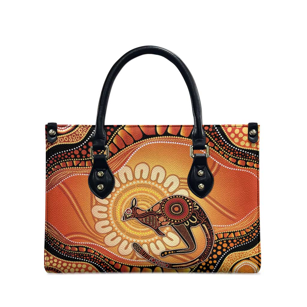 Indigenous Kangaroo Australia Leather Bag Australian Aboriginal Art Proud