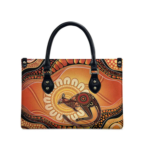 Indigenous Kangaroo Australia Leather Bag Australian Aboriginal Art Proud
