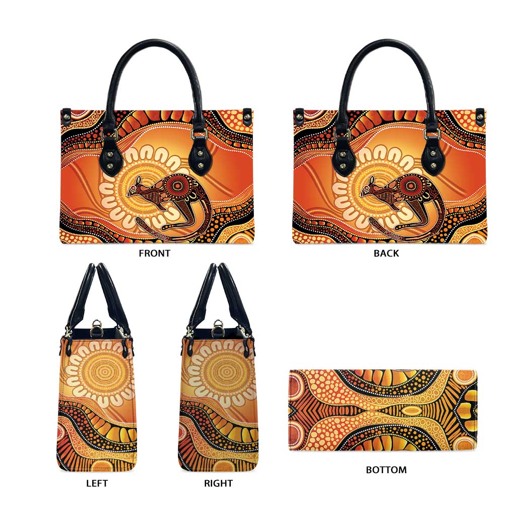 Indigenous Kangaroo Australia Leather Bag Australian Aboriginal Art Proud