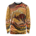 Indigenous Kangaroo Australia Long Sleeve Shirt Australian Aboriginal Art Proud