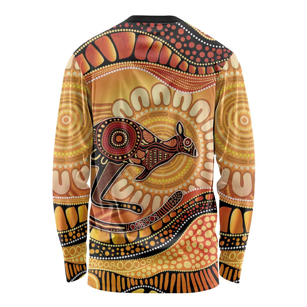 Indigenous Kangaroo Australia Long Sleeve Shirt Australian Aboriginal Art Proud