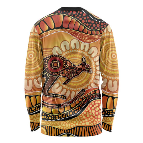 Indigenous Kangaroo Australia Long Sleeve Shirt Australian Aboriginal Art Proud