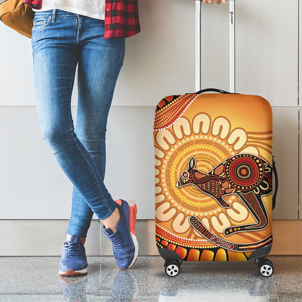 Indigenous Kangaroo Australia Luggage Cover Australian Aboriginal Art Proud