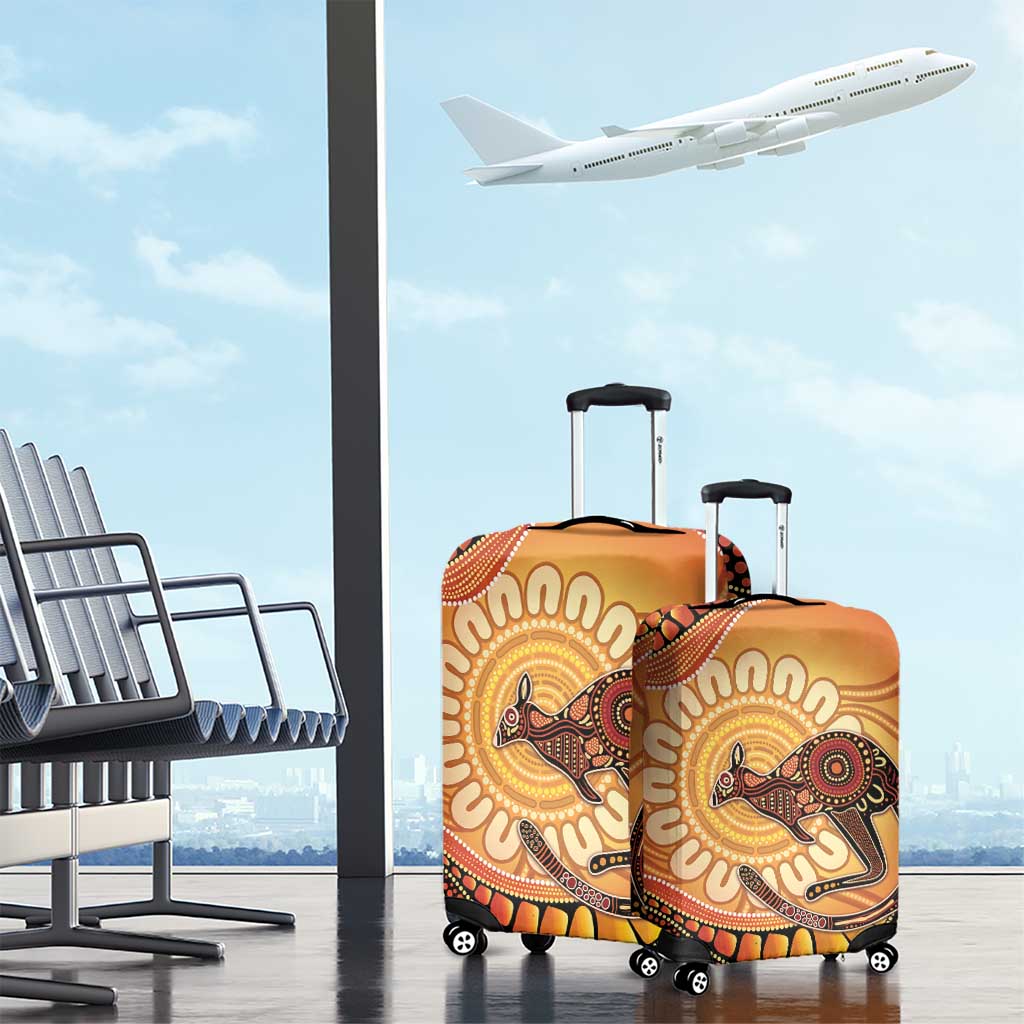 Indigenous Kangaroo Australia Luggage Cover Australian Aboriginal Art Proud
