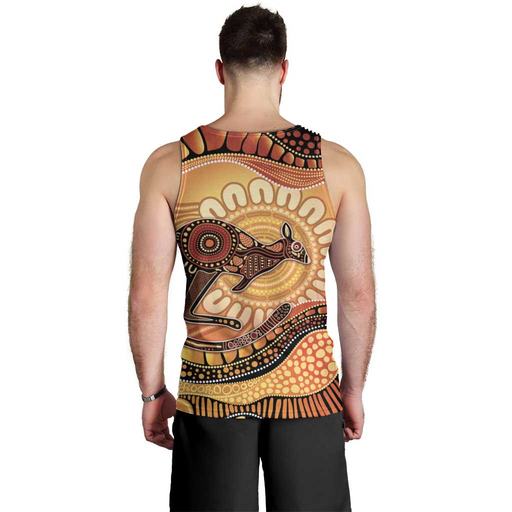 Indigenous Kangaroo Australia Men Tank Top Australian Aboriginal Art Proud
