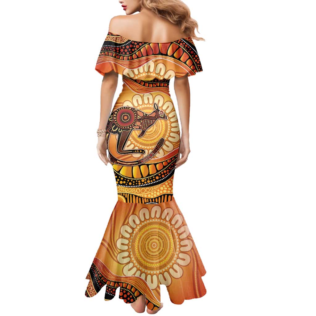 Indigenous Kangaroo Australia Mermaid Dress Australian Aboriginal Art Proud