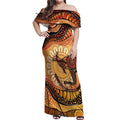 Indigenous Kangaroo Australia Off Shoulder Maxi Dress Australian Aboriginal Art Proud