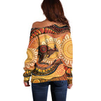 Indigenous Kangaroo Australia Off Shoulder Sweater Australian Aboriginal Art Proud