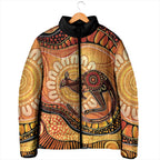Indigenous Kangaroo Australia Padded Jacket Australian Aboriginal Art Proud