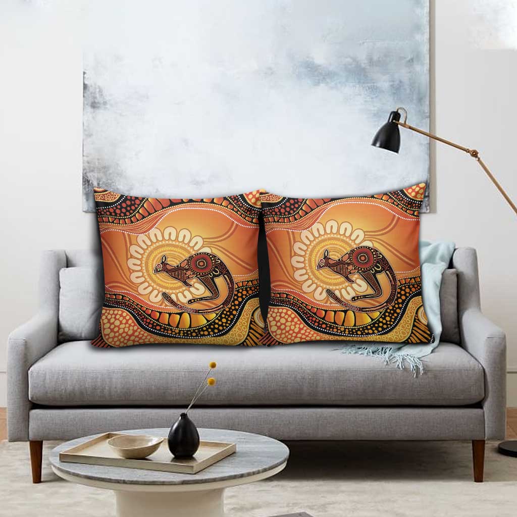 Indigenous Kangaroo Australia Pillow Cover Australian Aboriginal Art Proud