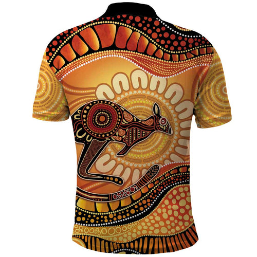 Indigenous Kangaroo Australia Polo Shirt Australian Aboriginal Art Proud