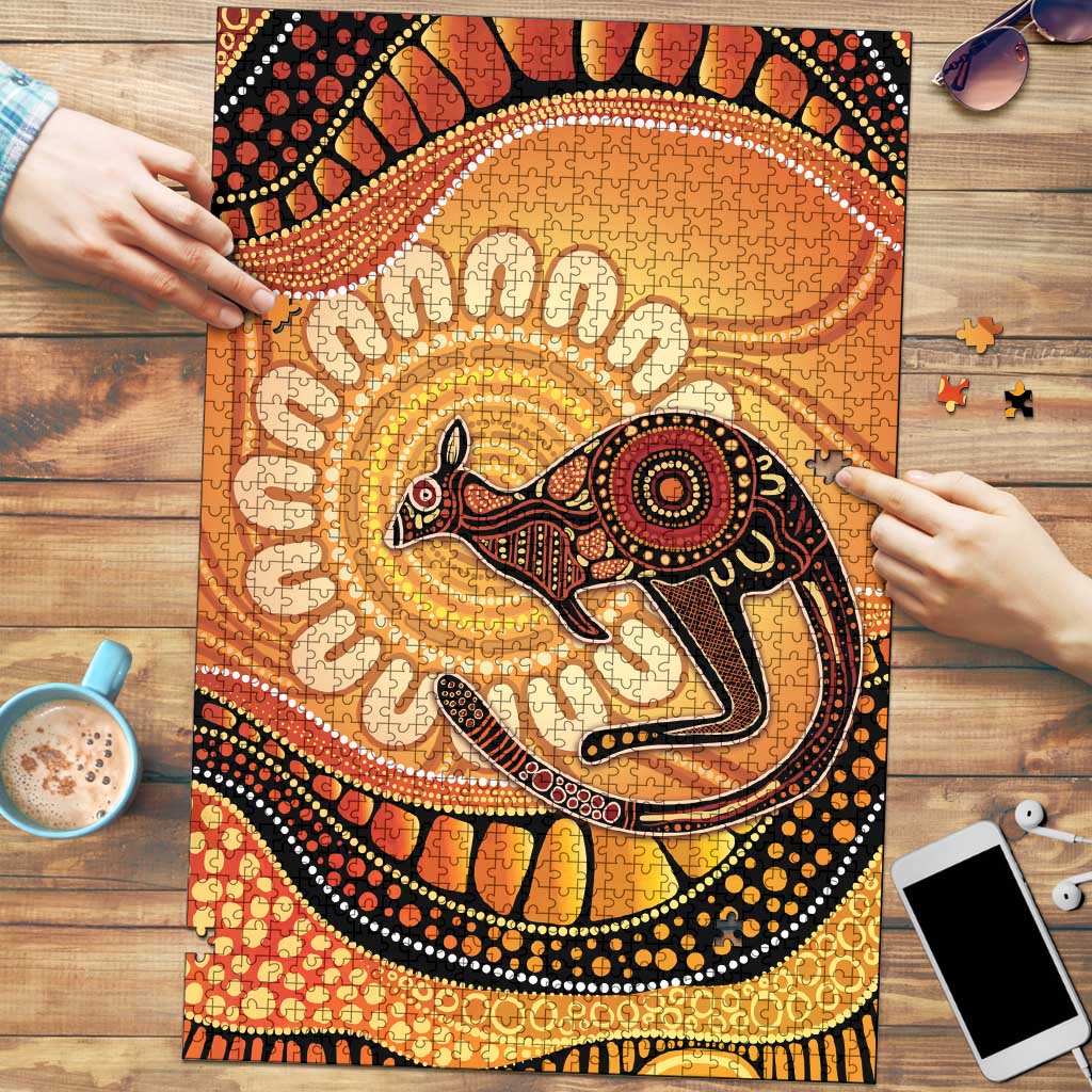 Indigenous Kangaroo Australia Puzzle Australian Aboriginal Art Proud