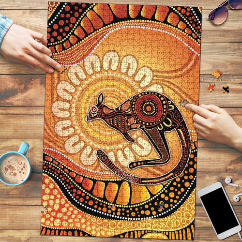 Indigenous Kangaroo Australia Puzzle Australian Aboriginal Art Proud