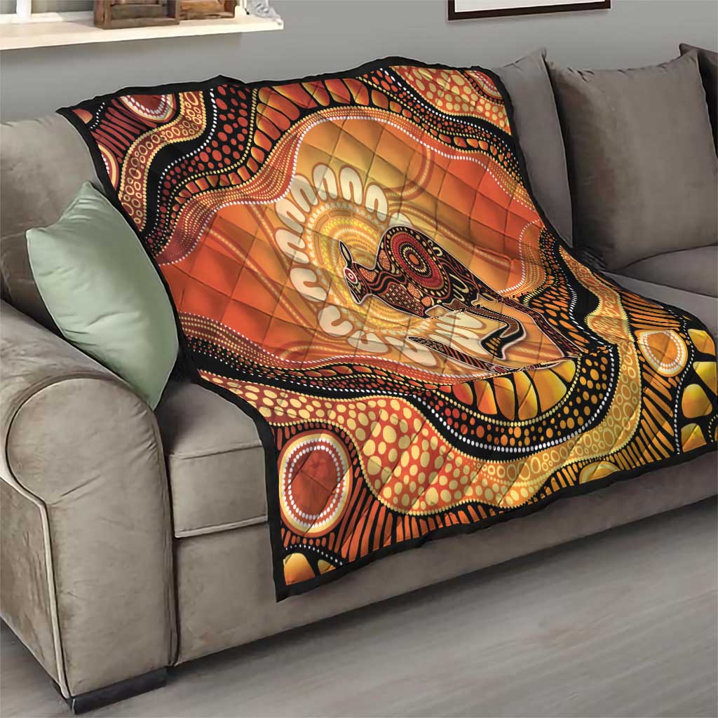 Indigenous Kangaroo Australia Quilt Australian Aboriginal Art Proud