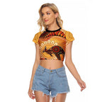 Indigenous Kangaroo Australia Raglan Cropped T Shirt Australian Aboriginal Art Proud