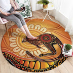 Indigenous Kangaroo Australia Round Carpet Australian Aboriginal Art Proud
