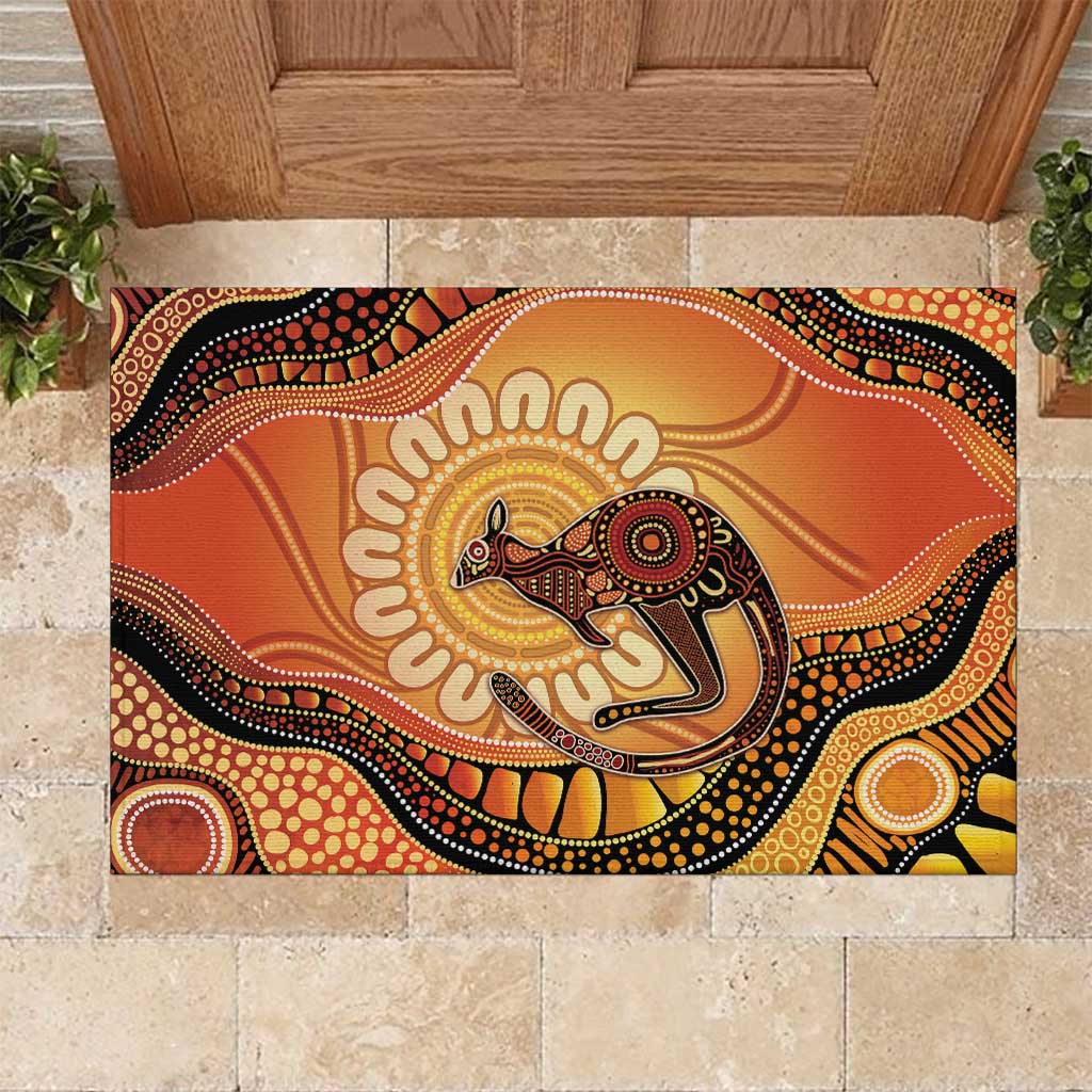 Indigenous Kangaroo Australia Rubber Doormat Australian Aboriginal Art Proud