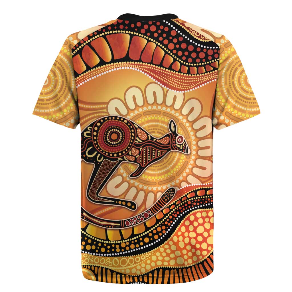Indigenous Kangaroo Australia Rugby Jersey Australian Aboriginal Art Proud