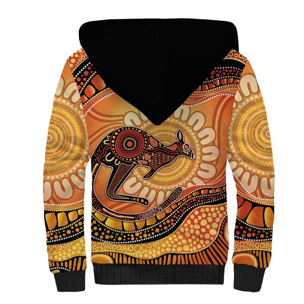 Indigenous Kangaroo Australia Sherpa Hoodie Australian Aboriginal Art Proud