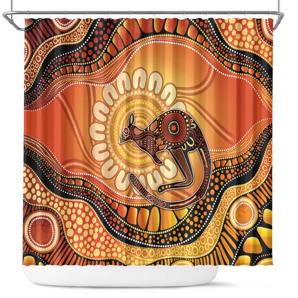 Indigenous Kangaroo Australia Shower Curtain Australian Aboriginal Art Proud