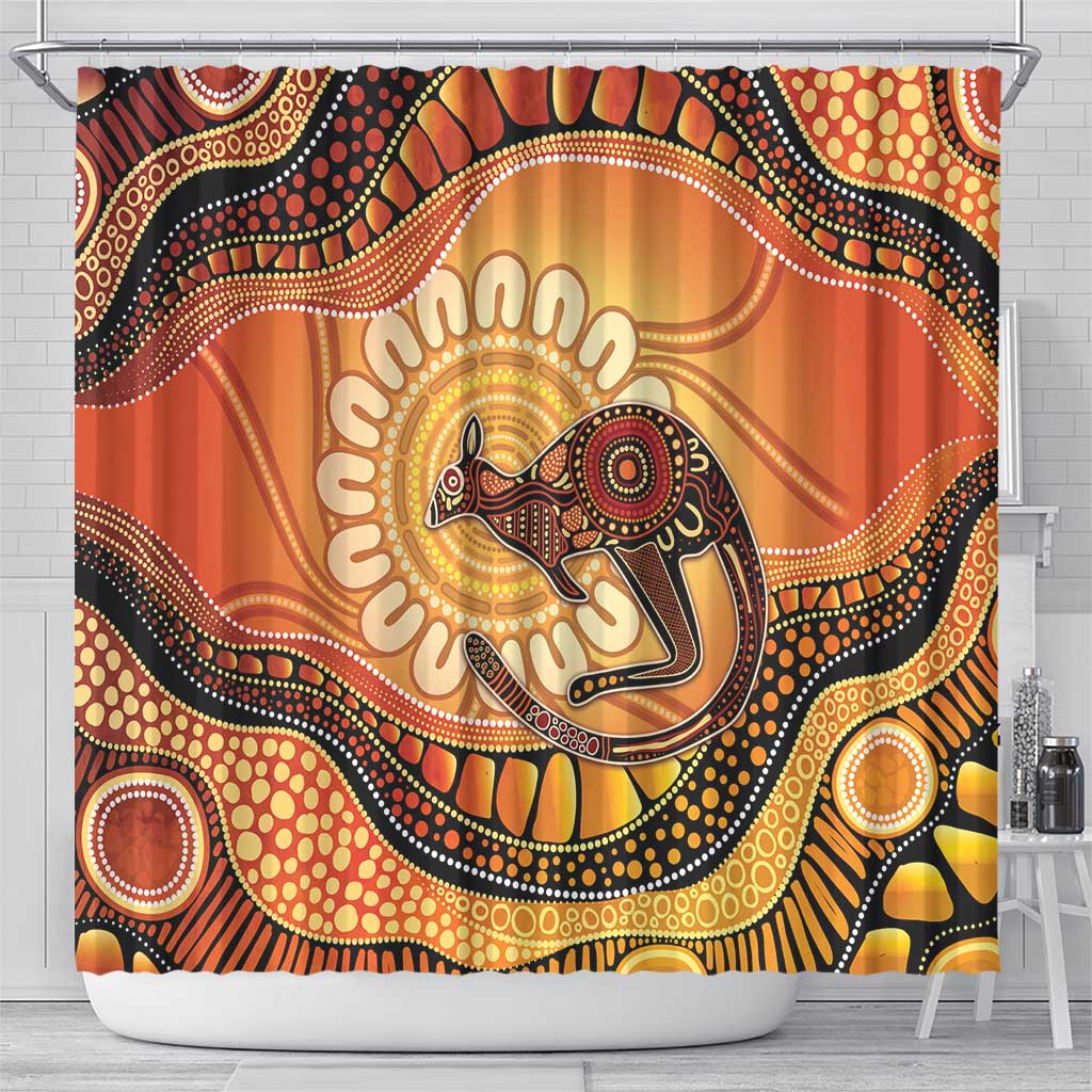 Indigenous Kangaroo Australia Shower Curtain Australian Aboriginal Art Proud