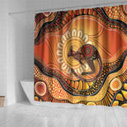 Indigenous Kangaroo Australia Shower Curtain Australian Aboriginal Art Proud