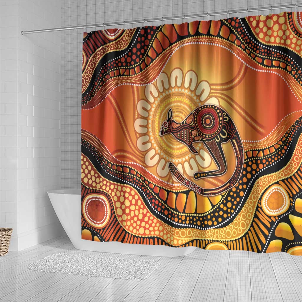 Indigenous Kangaroo Australia Shower Curtain Australian Aboriginal Art Proud