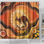 Indigenous Kangaroo Australia Shower Curtain Australian Aboriginal Art Proud