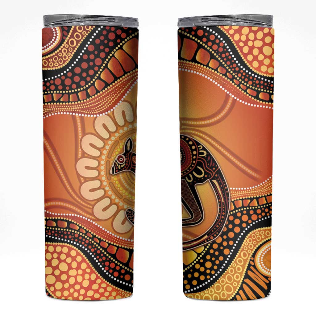 Indigenous Kangaroo Australia Skinny Tumbler Australian Aboriginal Art Proud