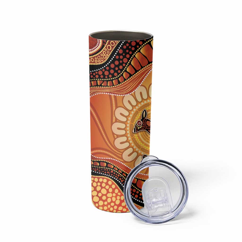 Indigenous Kangaroo Australia Skinny Tumbler Australian Aboriginal Art Proud