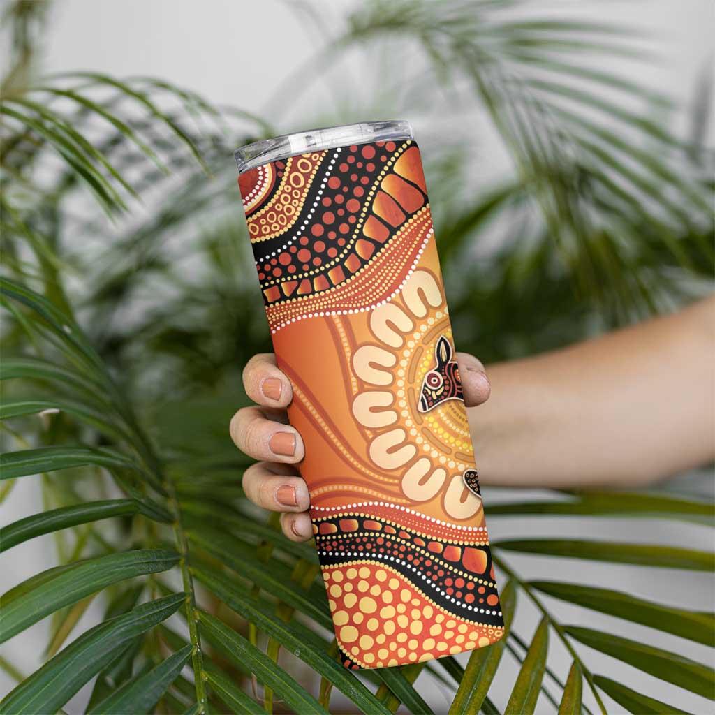 Indigenous Kangaroo Australia Skinny Tumbler Australian Aboriginal Art Proud