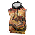 Indigenous Kangaroo Australia Sleeveless Hoodie Australian Aboriginal Art Proud