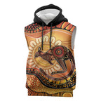 Indigenous Kangaroo Australia Sleeveless Hoodie Australian Aboriginal Art Proud